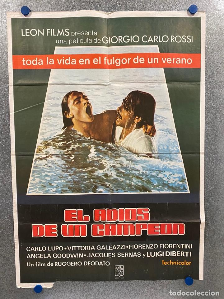 Cinema: EL ADIOS DE UN CAMPEON. CARLO LUPO, VITTORIA GALEAZZI, RUGGERO DEODATO. POSTER ORIGINAL.