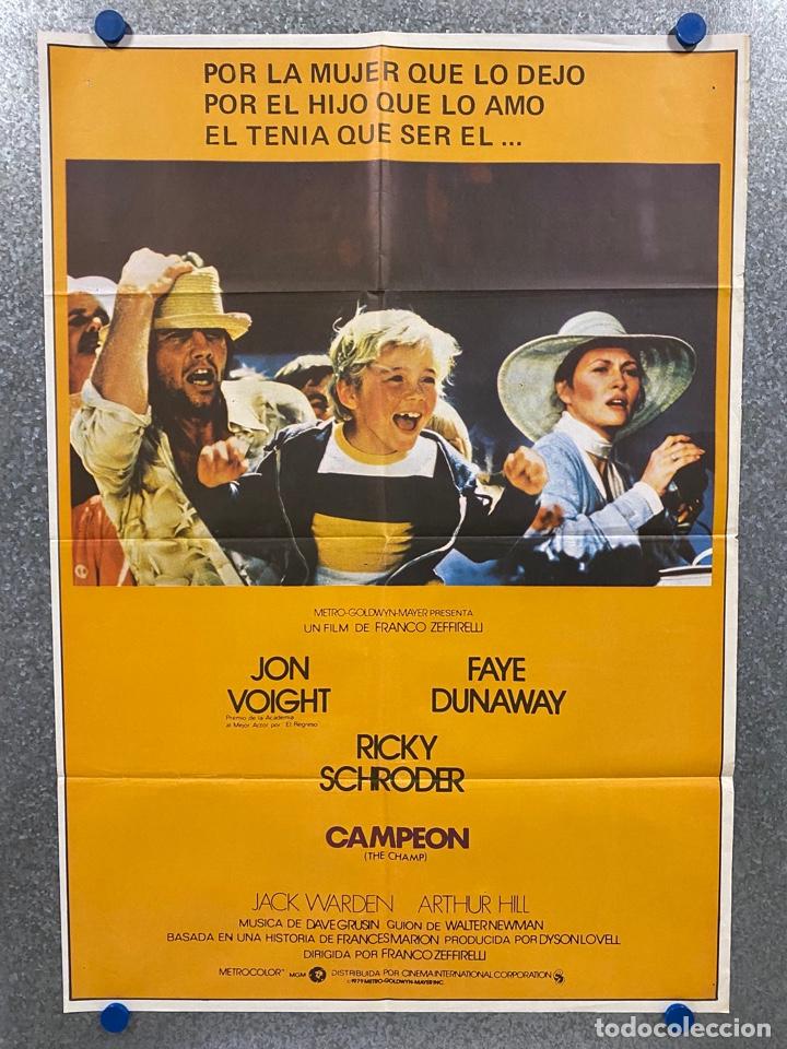 Cinema: Campe&oacute;n. Jon Voight, Faye Dunaway, Rick Schroder, Jack Warden. POSTER ORIGINAL.
