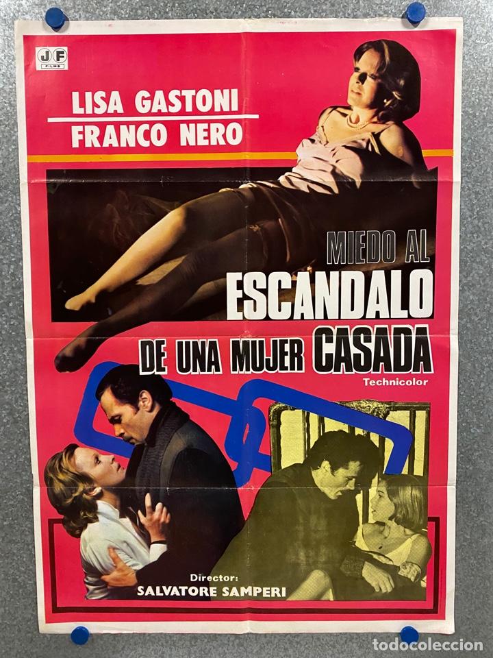 Cinema: Miedo al esc&aacute;ndalo de una mujer casada. Franco Nero, Lisa Gastoni, Raymond P. POSTER ORIGINAL.