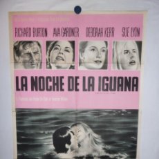 Cine: LA NOCHE DE LA IGUANA - CARTEL LITOGRAFICO ORIGINAL - 110 X 75. Lote 340305743