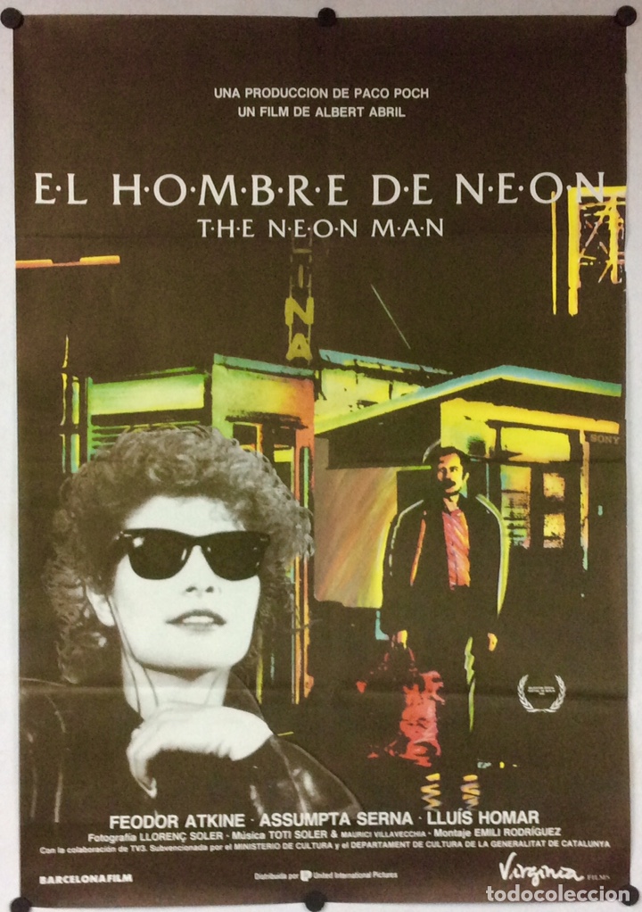 Kino: EL HOMBRE DE NE&Oacute;N (1991 ALBERT ABRIL, ASSUMPTA SERNA). CARTEL PROMOCIONAL DE LA PEL&Iacute;CULA