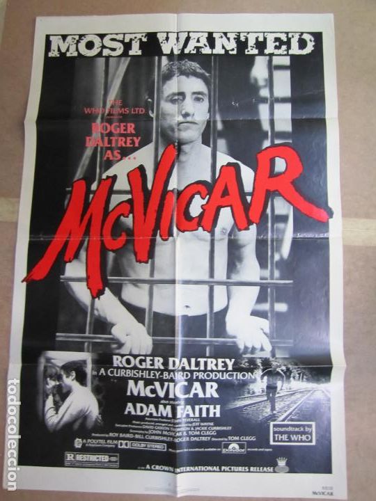Kino: Mc Vicar - poster cartel original USA - Roger Daltrey The Who - carcel jail