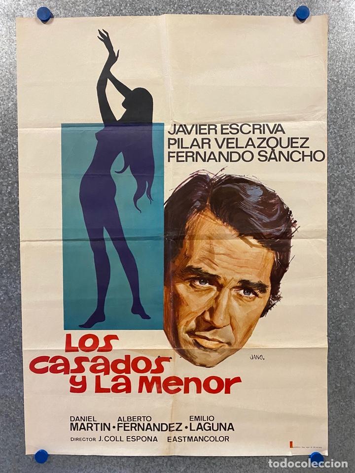 Cinema: Los casados y la menor. Javier Escriv&aacute;, Pilar Vel&aacute;zquez, Fernando Sancho. A&Ntilde;O 1975. POSTER ORIGINAL