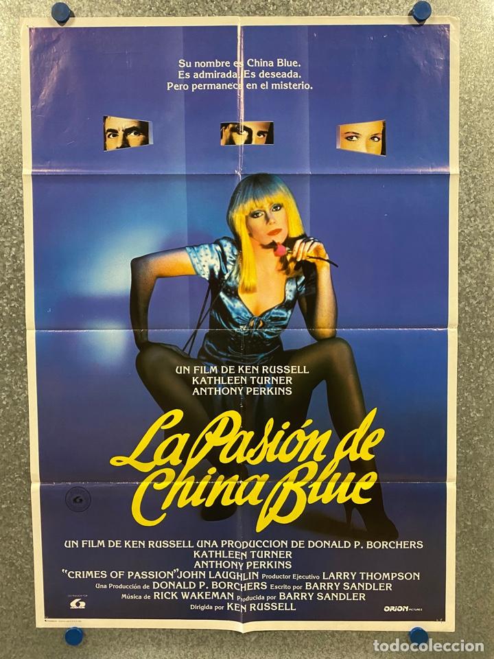 Cinema: La pasi&oacute;n de China Blue. Kathleen Turner, Anthony Perkins, John Laughlin. A&Ntilde;O 1985. POSTER ORIGINAL