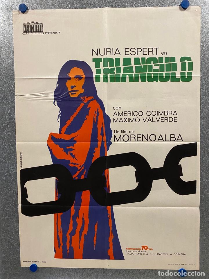 Cinema: Tri&aacute;ngulo. Am&eacute;rico Coimbra, Nuria Espert, M&aacute;ximo Valverde, Baptista F. A&Ntilde;O 1972. POSTER ORIGINAL