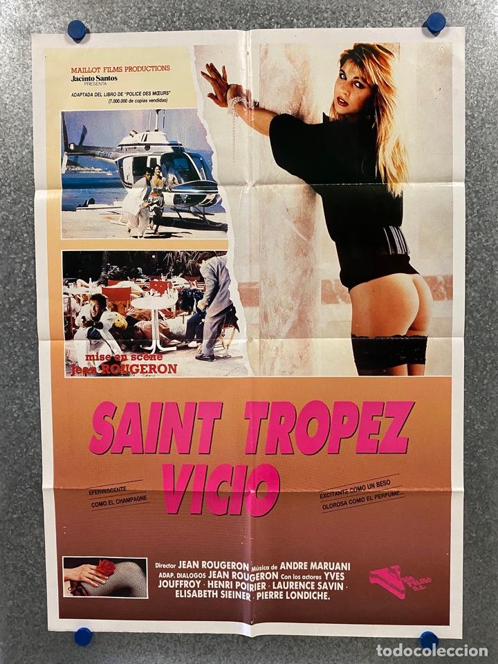 Cinema: Saint Tropez Vicio. Yves Jouffroy, Henri Poirier, Wanda Mendres, Laure Sabardin. POSTER ORIGINAL