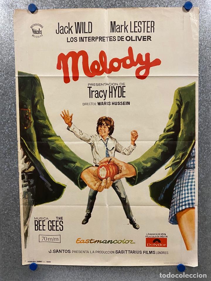 Cinema: MELODY. Mark Lester, Tracy Hyde, Jack Wild, Sheila Steafel, Roy Kinnear. A&Ntilde;O 1971. POSTER ORIGINAL