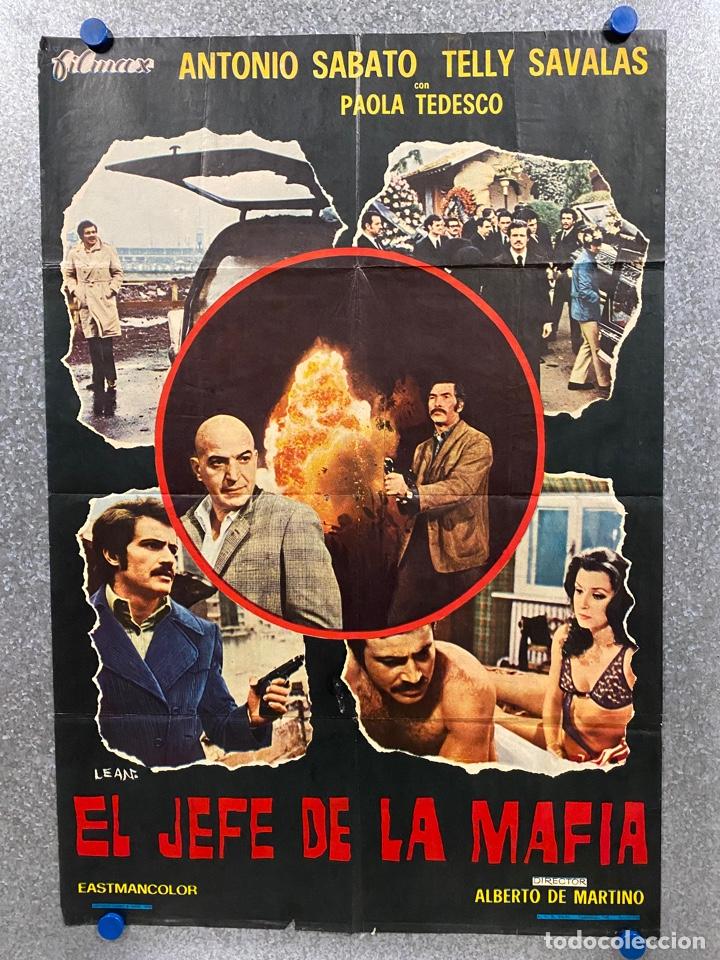 Cinema: EL JEFE DE LA MAFIA. ANTONIO SABATO, TELLY SAVALAS, PAOLA TEDESCO. A&Ntilde;O 1972. POSTER ORIGINAL