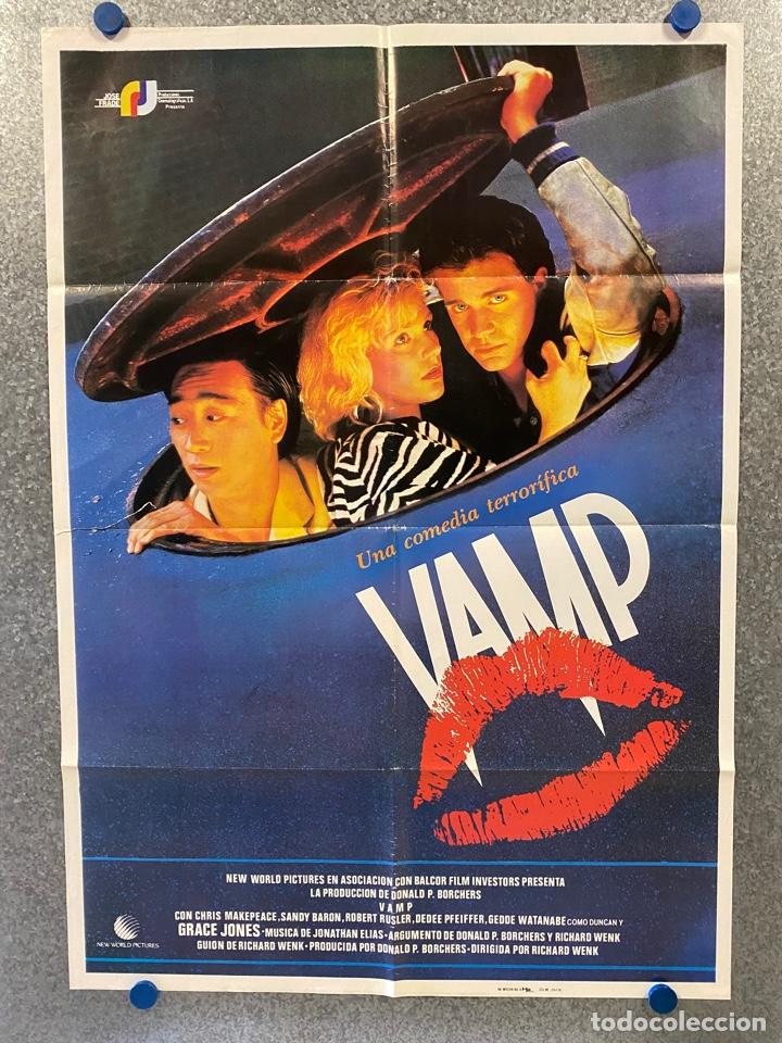 Cinema: VAMP. CHRIS MAKEPEACE, SANDY BARON, ROBERT RUSLER, GRACE JONES. POSTER ORIGINAL.