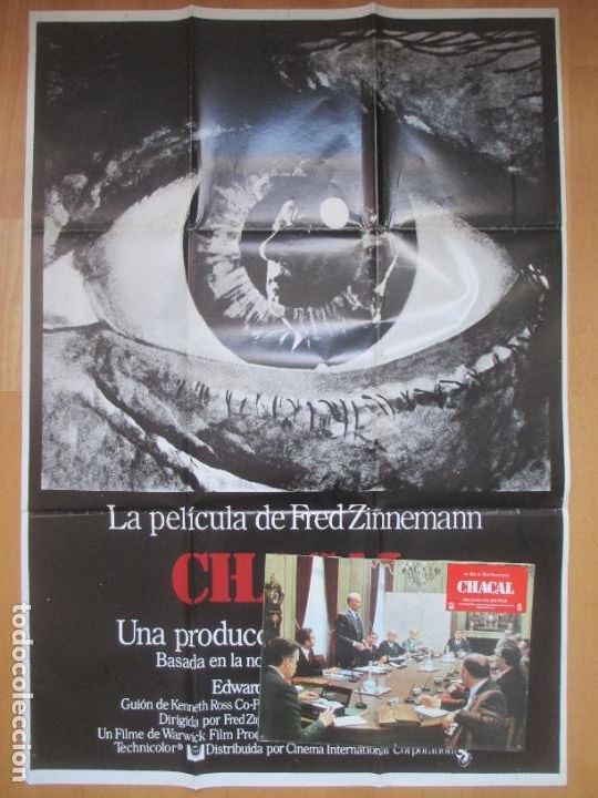Cine: CARTEL CINE + 12 FOTOCROMOS CHACAL EDWARD FOX FRED ZINNEMANN CCF259