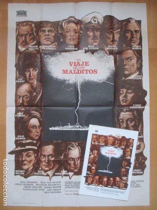 Cinema: CARTEL CINE + 12 FOTOCROMOS + GUIA EL VIAJE DE LOS MALDITOS FAYE DUNAWAY JAMES MASON 1976 CCF261