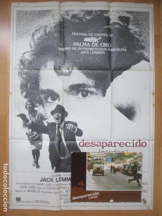 Cinema: CARTEL CINE + 11 FOTOCROMOS DESAPARECIDO MISSING JACK LEMMON SISSY SPACEK 1982 CCF291