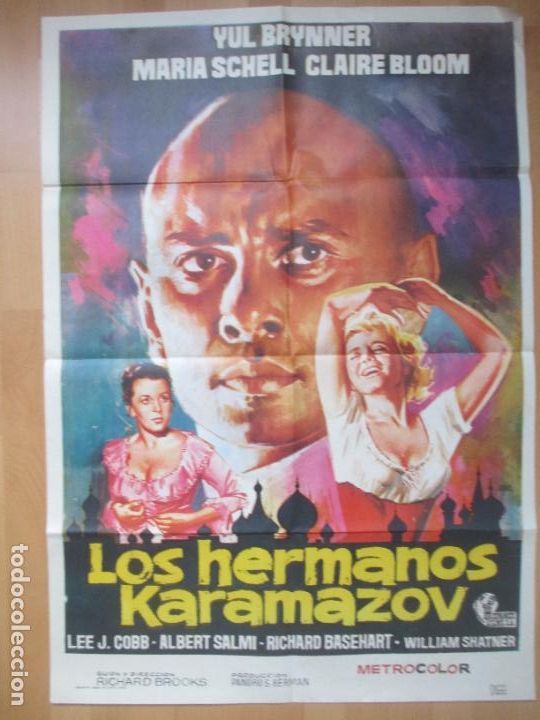 Cin&eacute;ma: CARTEL CINE LOS HERMANOS KARAMAZOV YUL BRYNNER MARIA SCHELL 1972 JANO C1977