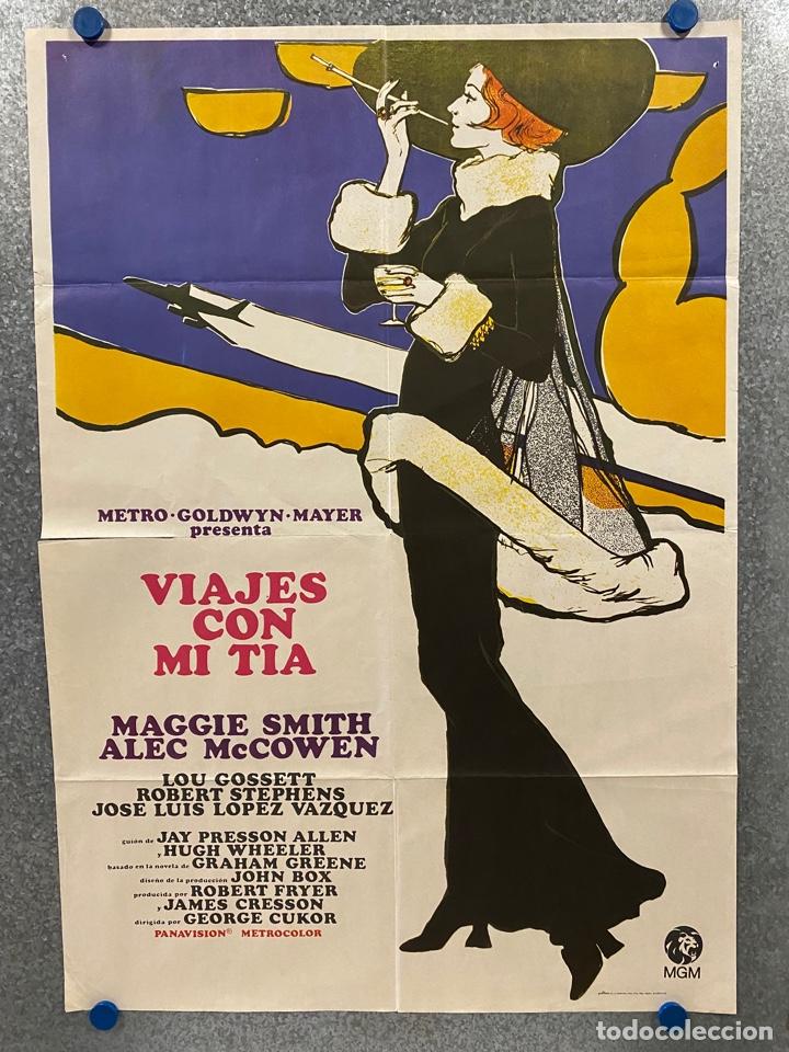 Cinema: Viajes con mi t&iacute;a.Maggie Smith, Alec McCowen, Louis Gossett Jr., Robert. A&Ntilde;O 1973. POSTER ORIGINAL.