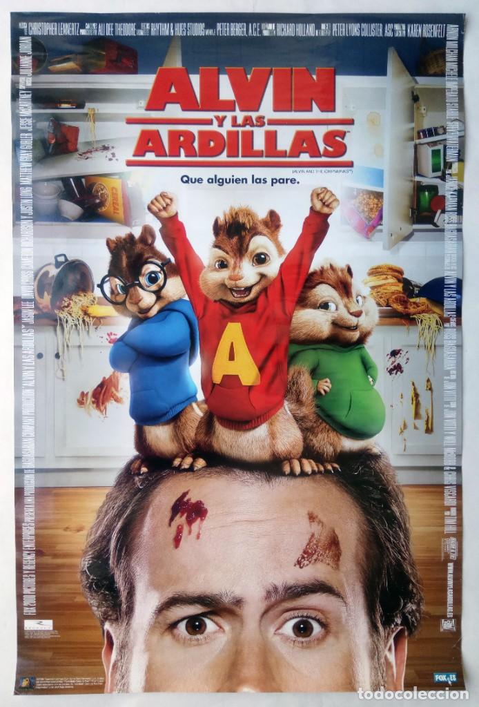 Cinema: ALVIN Y LAS ARDILLAS, dibujos animados. P&Oacute;STER 65 X 98 cms.