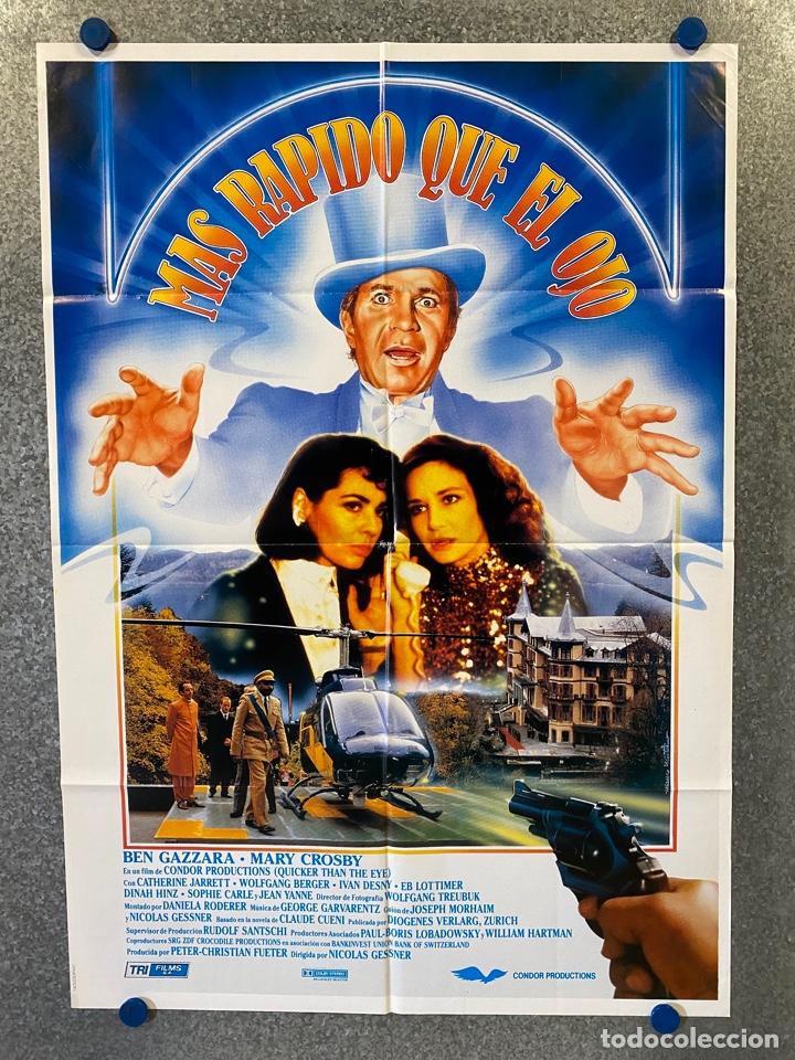 Cinema: M&aacute;s r&aacute;pido que el ojo. Ben Gazzara, Mary Crosby, Jean Yanne, Catherine Jarret. POSTER ORIGINAL.