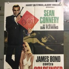 Cine: ABQ64 JAMES BOND CONTRA GOLDFINGER 007 SEAN CONNERY POSTER ORIGINAL 70X100 ESPAÑOL R-75. Lote 359510700
