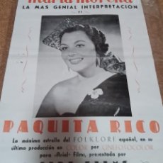 Cine: MARIA MORENA CON PAQUITA RICO-CARTEL DE PRESENTACION DE PELICULA-LEER DESCRIP-VER GASTOS Y ENVIOS. Lote 359904415
