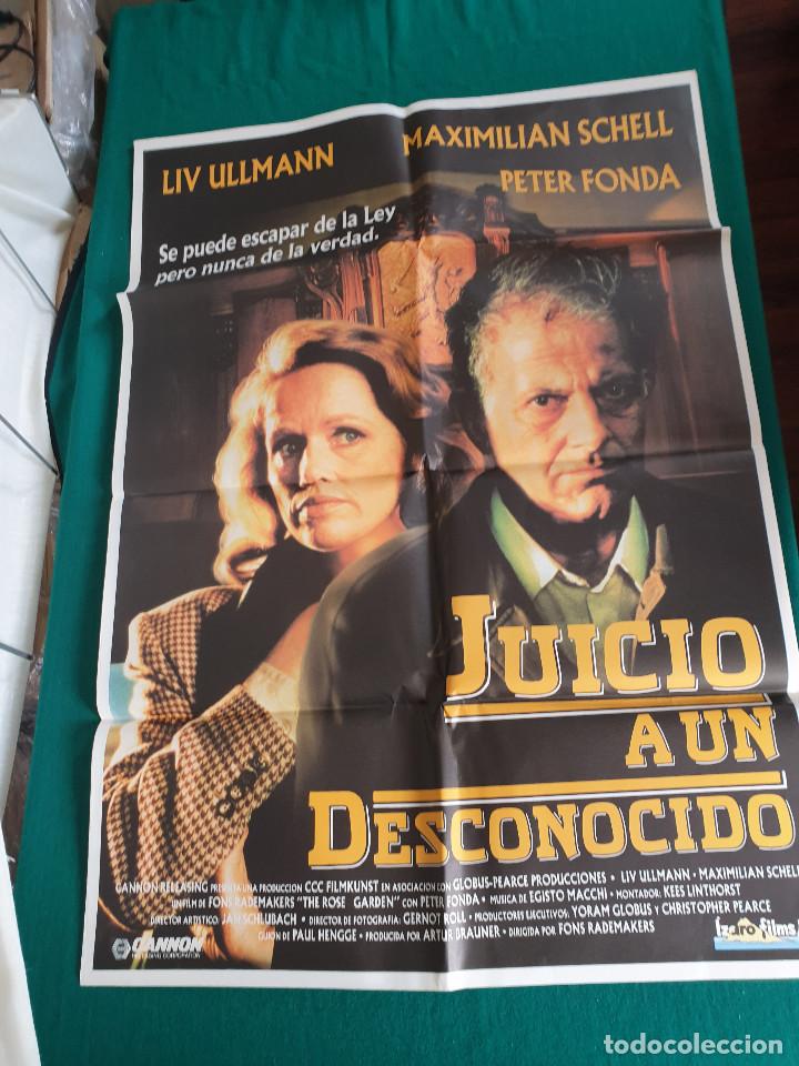 Cin&eacute;ma: ANTIGUO POSTER CARTEL DE CINE ORIGINAL - JUICIO A UN DESCONOCIDO.
