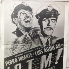 Cine: ”A.T.M. A TODA MAQUINA” 1951, MINI POSTERS, EN CARTON, ORIGINAL MEXICO, MUY RAROMEDIDAS, 51X41, CMS,. Lote 363589045