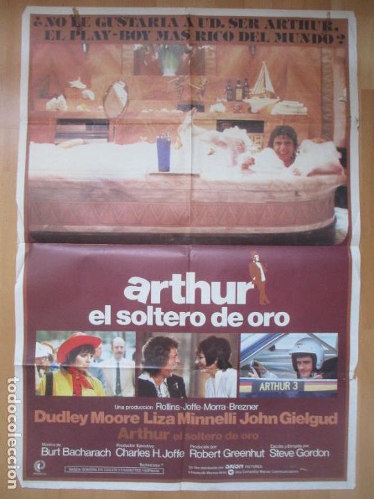 Kino: CARTEL CINE ARTHUR EL SOLTERO DE ORO DUDLEY MOORE LIZA MINNELLI 1981 CN17
