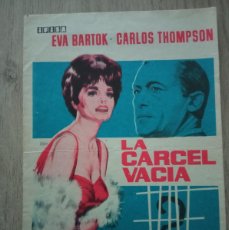 Cine: LA CARCEL VACIA, EVA BARTOK, CINE EL DOS DE MAYO DE SUEROS DE CEPEDA, LEON, 1965. Lote 364558796