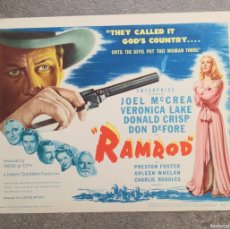 Cine: LOBBY CARD ”RAMROD” (LA MUJER DE FUEGO, 1947) PERFECTO ESTADO. 36 X 28 CM. VERÓNICA LAKE. Lote 365671076