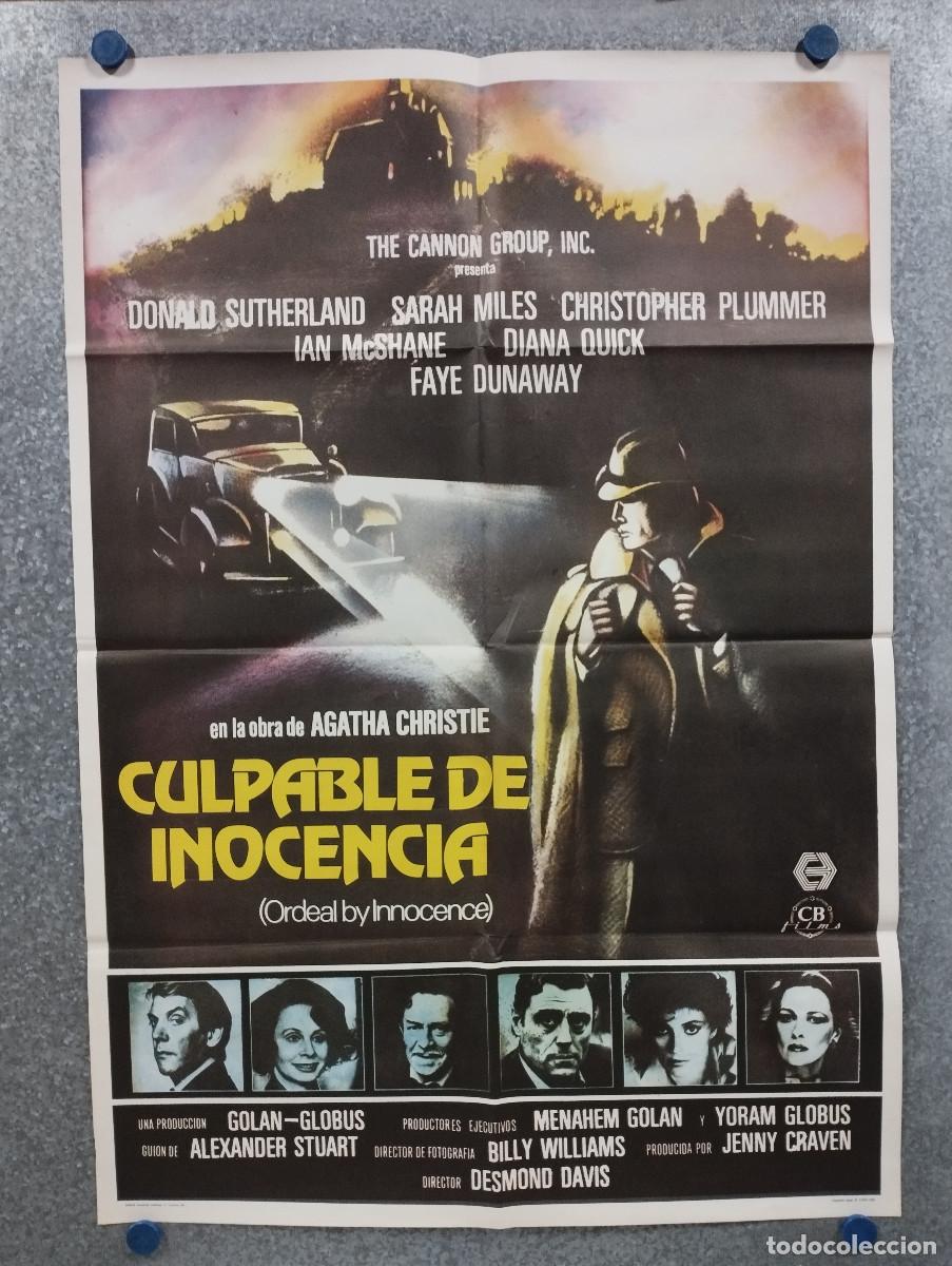 Cinema: Culpable de inocencia. Donald Sutherland, Christopher Plummer, Faye DunaWA A&Ntilde;O 1983 POSTER ORIGINAL