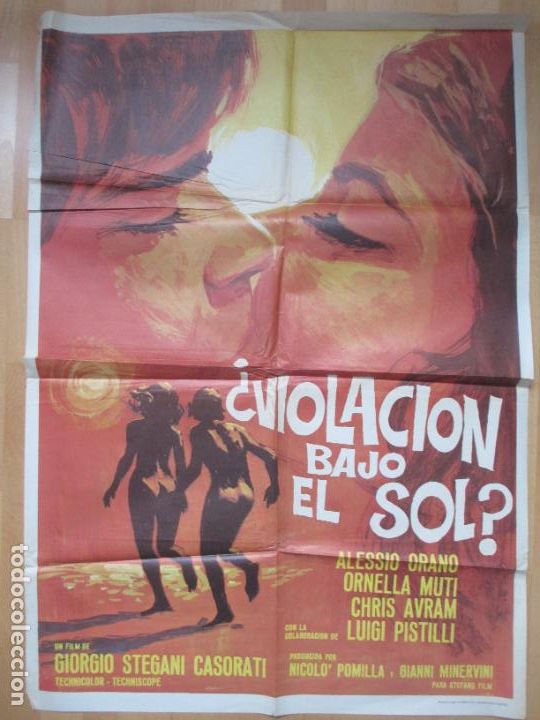 Kino: CARTEL CINE &iquest;VIOLACION BAJO EL SOL? ALESSIO ORANO ORNELLA MUTI 1977 CN62