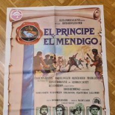 Cine: EL PRINCIPE Y EL MENDIGO - CHARLTON HESTON Y OLIVER REED - POSTER ORIGINAL DE ESTRENO 70X100
