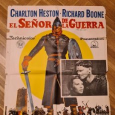 Cine: EL SEÑOR DE LA GUERRA - CHARLTON HESTON Y RICHARD BOONE - POSTER ORIGINAL DE ESTRENO 70X100