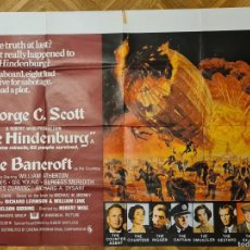 Cine: HINDENBURG - GEORGE C. SCOTT Y ANNE BANCROFT - POSTER ORIGINAL DE ESTRENO 70X100