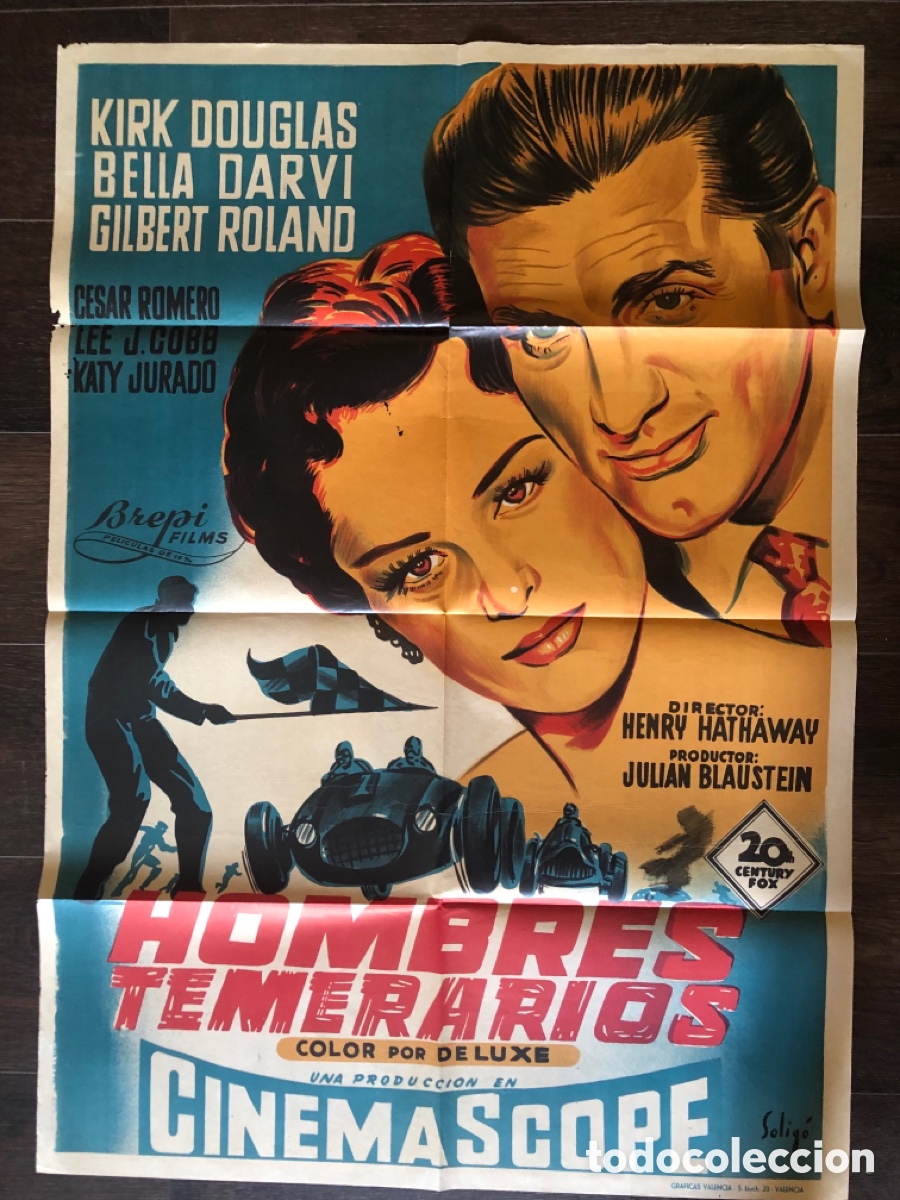 Cin&eacute;ma: Cartel 20th century fox hombres temerarios kirk douglas Bella Darvi Soligo