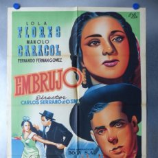 Cine: EMBRUJO, LOLA FLORES, MANOLO CARACOL - LITOGRAFIA, LLOAN, AÑO 1957. Lote 375580684