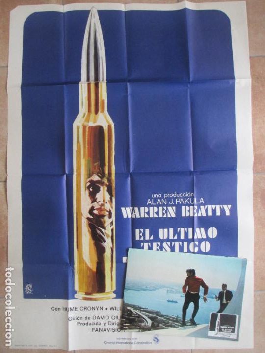Cine: CARTEL CINE + 12 FOTOCROMOS EL ULTIMO TESTIGO WARREN BEATTY MONTALBAN 1974 CCF353