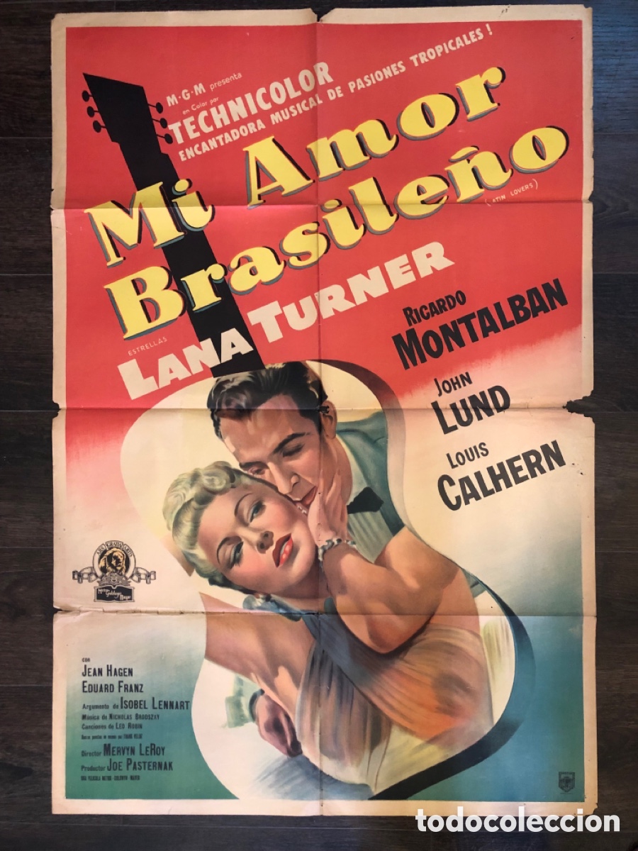 Cinema: Cartel original argentino mi amor brasile&ntilde;o lana turner ricardo montalban
