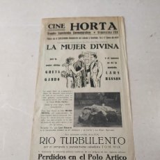 Cine: CINE HORTA - LA MUJER DIVINA (GRETA GARBO) - RÍO TURBULENTO - PERDIDOS EN EL POLO ÁRTICO - AÑO 1929. Lote 380244869