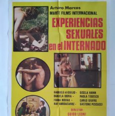 Cine: ANTIGUO CARTEL CINE EXPERIENCIAS SEXUALES EN EL INTERNADO + 8 FOTOCROMOS RV CC-775. Lote 384648364