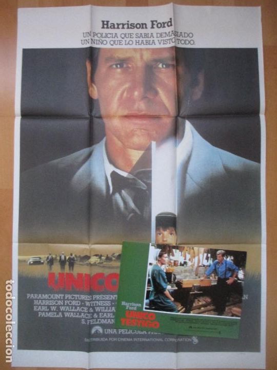 Cine: CARTEL CINE + 12 FOTOCROMOS UNICO TESTIGO HARRISON FORD 1985 CCF375