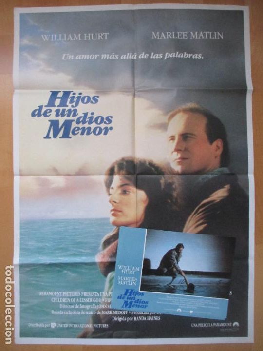Cinema: CARTEL CINE + 12 FOTOCROMOS HIJOS DE UN DIOS MENOR WILLIAM HURT MARLEE MATLIN 1986 CCF387