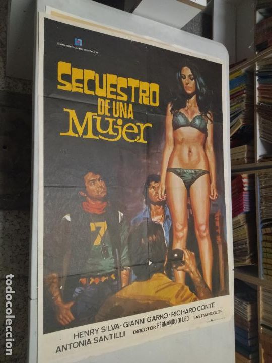 Cinema: SECUESTRO DE UNA MUJER / HENRY SILVA, ANTONIA SANTILLI... / CARTEL DE CINE ORIGINAL