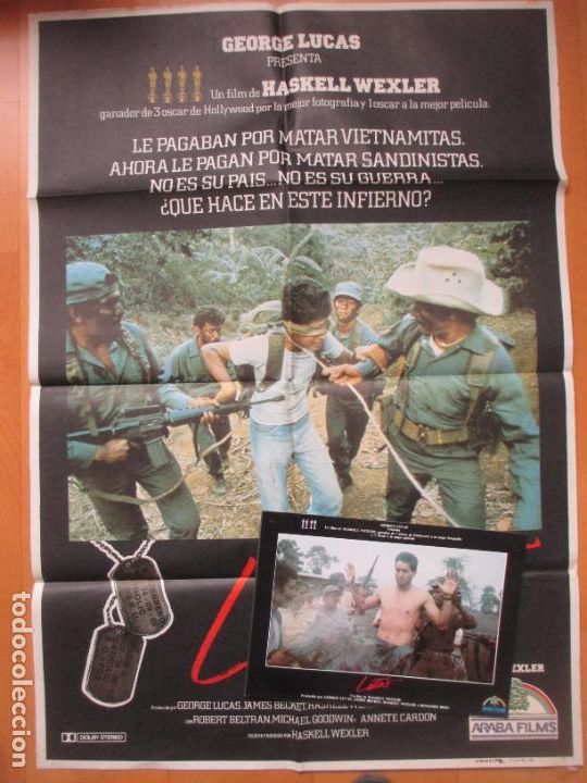 Cin&eacute;ma: CARTEL CINE + 9 FOTOCROMOS LATINO GEORGE LUCAS 1986 CCF394
