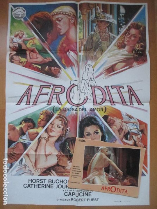 Cinema: CARTEL CINE + 12 FOTOCROMOS AFRODITA LA DIOSA DEL AMOR HORST BUCHOLZ 1983 JANO CCF400