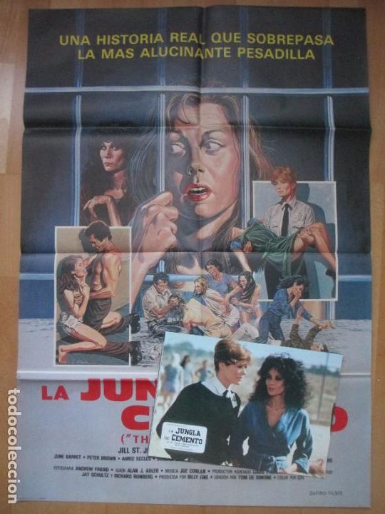 Cinema: CARTEL CINE + 12 FOTOCROMOS LA JUNGLA DEL CEMENTO JILL ST. JOHN TRACY BREGMAN 1983 DRAMA CCF404