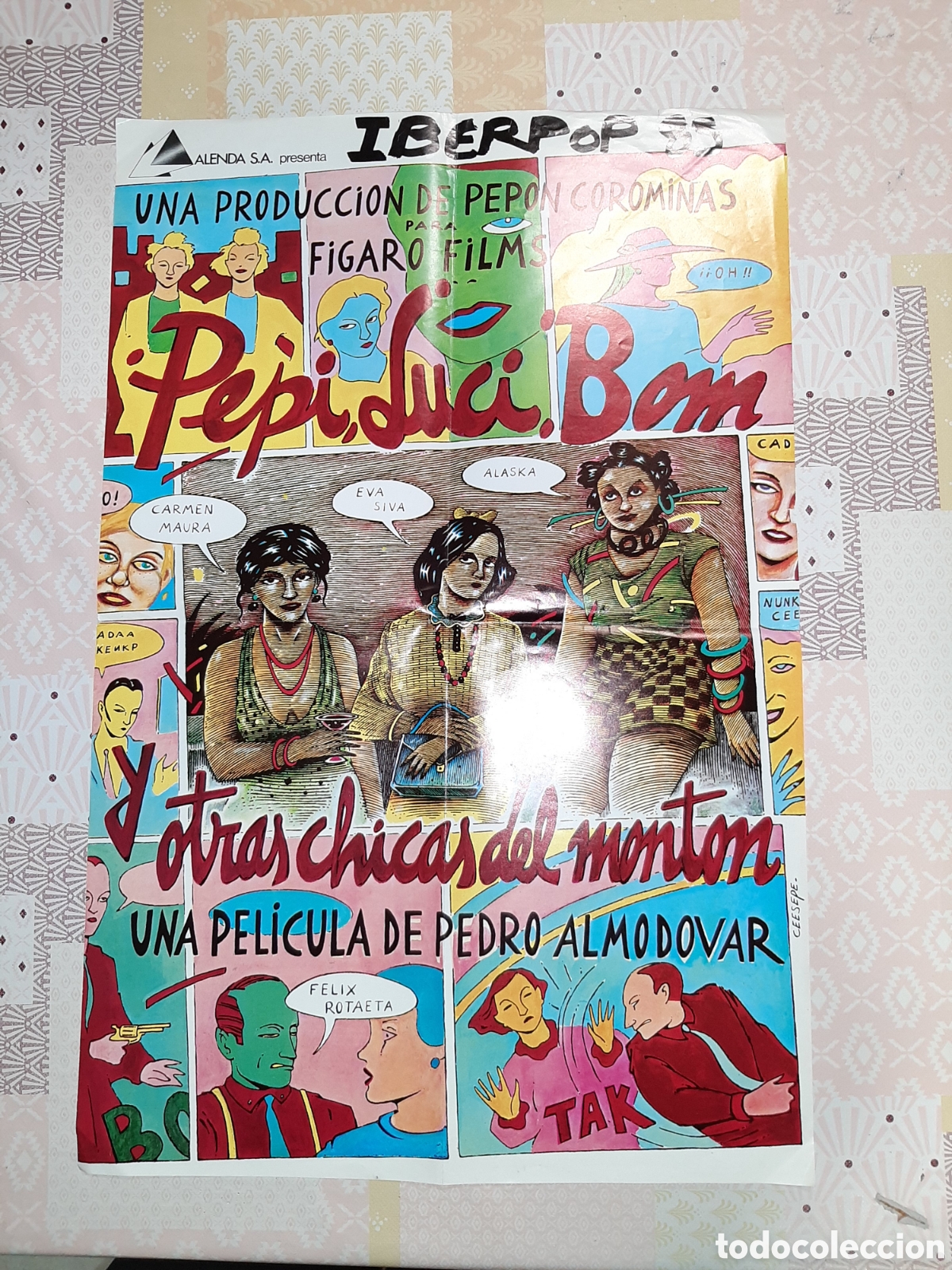 Cine: Pepi, Luci, Bom y otras chi as del mont&oacute;n. Cartel original 60 x 40 cms.