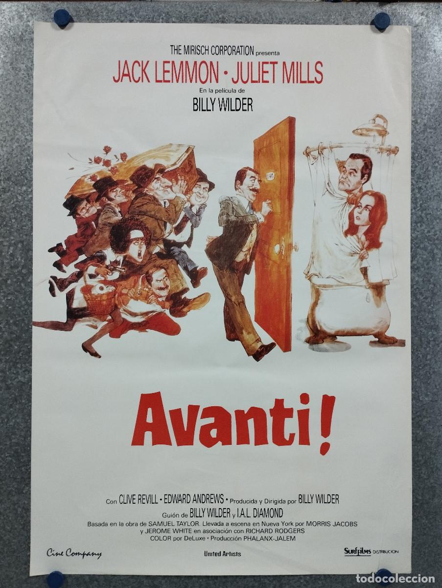 Cine: AVANTI. Jack Lemmon, Juliet Mills, &iquest;Qu&eacute; ocurri&oacute; entre mi padre y tu madre? POSTER ORIGINAL