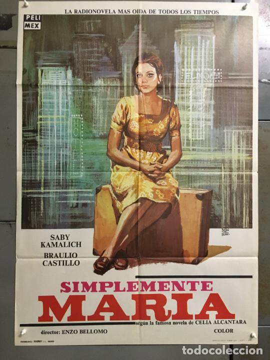 Cinema: DCO S605 SIMPLEMENTE MARIA SABY KAMALICH BRAULIO CASTILLO MONTALBAN POSTER ORIGINAL 70X100 ESTRENO