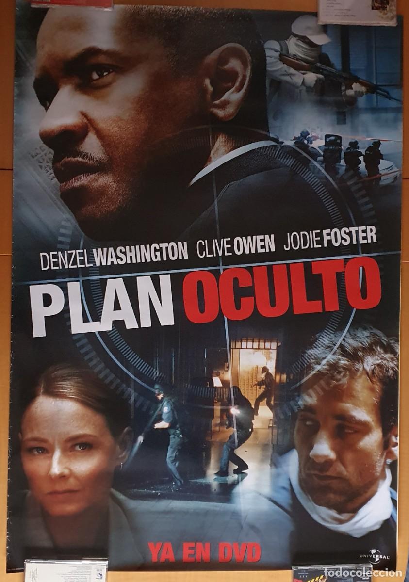 Kino: P&oacute;ster 68,5 x 99 cm PLAN OCULTO (VIDEOCLUB). Sin doblar. Denzel Washington, Clive Owen, Jodie Foster