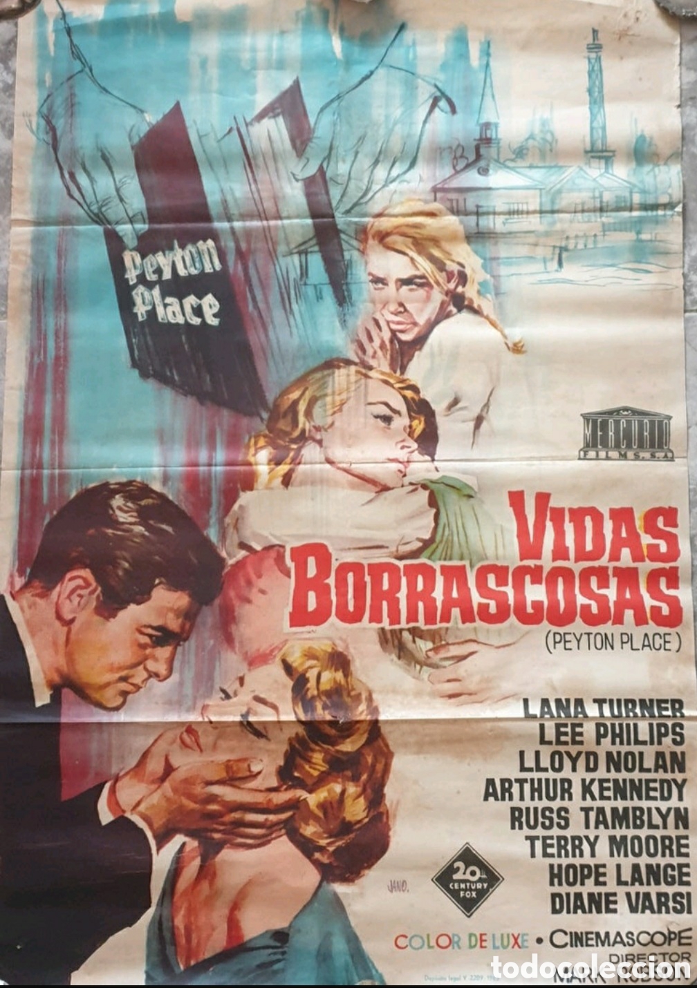 Cinema: Poster original en espa&ntilde;ol de la pel&iacute;cula&rdquo;Vidas borrascosas&rdquo; de 1962. Realizado por Jano.