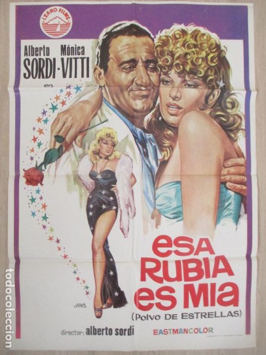Cin&eacute;ma: CARTEL CINE ESA RUBIA ES MIA ALBERTO SORDI MONICA VITTI 1974 JANO C296